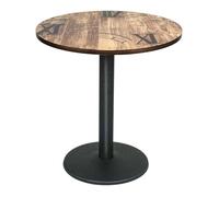 DHHOZAMZ Table de bistrot Rond style rétro en bois et métal XL 70x70x75cm - Table à Manger,Bar - Motif imprimé alphabet