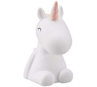 DHINK - Mini veilleuse LED Licorne blanche crinière rose - Lampe de nuit pour chambre bébé et enfant avec minuteur et changement de couleur - DHINK470-03