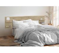 DHOME Tête de Lit en Bois MDF Recy vec Étagères Style Palette Horizontal Table de Nuit Niches Lit Nordique Quincaillerie Incluse (Bois Cambrian, Lit 140cm)