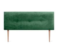 DHOME Tête de lit en Laine Naturelle avec Boutons et Pieds Tête de lit tapissée Chambre à Coucher Literie tapissée Winter Luxury (Laine Verte, 160x105cm (150/160))