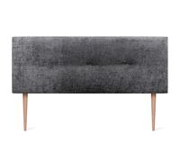 DHOME Tête de lit en Laine Naturelle avec Boutons et Pieds Tête de lit tapissée Chambre à Coucher Literie tapissée Winter Luxury (Laine Gris Foncé, 145x105cm (140/135))
