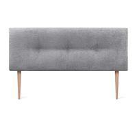DHOME Tête de lit en Laine Naturelle avec Boutons et Pieds Tête de lit tapissée Chambre à Coucher Literie tapissée Winter Luxury (Leine Gris Clair, 160x105cm (150/160))
