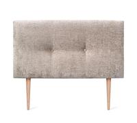 DHOME Tête de lit en Laine Naturelle avec Boutons et Pieds Tête de lit tapissée Chambre à Coucher Literie tapissée Winter Luxury (Leine Beige, 90x105cm (80/90))