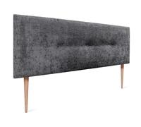 DHOME Tête de lit en Laine Naturelle avec Boutons Tête de lit tapissée Chambre à Coucher Literie tapissée Winter Luxury (Laine Gris Foncé, 145x105cm (140/135))