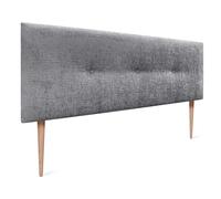 DHOME Tête de lit en Laine Naturelle avec Boutons Tête de lit tapissée Chambre à Coucher Literie tapissée Winter Luxury (Leine Grise, 160x105cm (150/160))