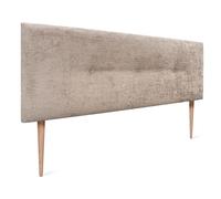 DHOME Tête de lit en Laine Naturelle avec Boutons Tête de lit tapissée Chambre à Coucher Literie tapissée Winter Luxury (Laine Brun Clair, 145x105cm (140/135))