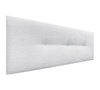 DHOME Tête de lit en Laine Naturelle avec Boutons Tête de lit tapissée Chambre à Coucher Literie tapissée Winter Luxury (Leine Blanche, 145x50cm (135/140))