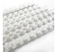 DHP - Peignes de reliure en plastique, 6 mm, A4, MiniPACK unicolore 25 unités, couleur blanche, pas standard, 21 anneaux