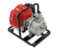 DHQCQL Pompe à eau à essence avec moteur 2 temps avec bouteille d'huile de 1200 ml, pompe de jardin auto-amorçante, 1,25 kW, 8500 tr/min, hauteur de refoulement de 30 m, raccord de 25 mm, avec filtre