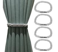 DHSBGWSX Lot de 4 Embrasses de Rideaux Magnétiques - Accessoires et Aimants pour Rideaux - Gris
