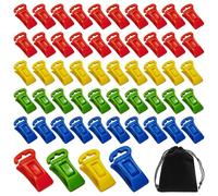 DHSBGWSX Lot de 50 pinces à chaussettes en plastique multicolore avec crochet - Portable - Multifonctions - Sac de rangement inclus