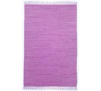 Dhurry | Fleckerl | Tapis tissé à Plat 100% Coton tissé à la Main, Lavable, réversible | 70 x 140 cm | Fuchisa | Happy Cotton