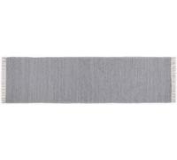 Dhurry Happy Cotton Tapis tissé Plat en 100% Coton, tissé à la Main, Lavable, utilisable des Deux côtés, 70 x 250 cm, Gris