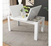 DHWDS Table à manger 120 x 70 cm - Table de cuisine rectangulaire - Blanc - Multifonction - Peu encombrant - En MDF