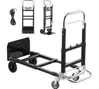 Diable 2 en 1 VEVOR, pliable, capacité de charge de 227 kg en mode 4 roues, chariot de transport transformable avec poignée réglable, diable, chariot de transport pour déménagements, bureau, entrepôt