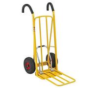 Diable 250 kg, arceau de chargement rabattable, mécanisme à pédale, pneus gonflables, poignée souple
