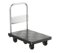 Diable à Plate-Forme, avec 5 Roues, capacité de Charge 200 kg/440 LB, Conception Pliable inversée, Facile à Ranger, adaptée Un Usage Domestique Quotidien(Black)