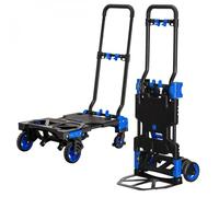 Diable, chariot 2 en 1 pliable 4 roues - Charge 137 kg - Linxor