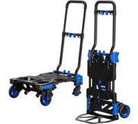 Diable, chariot 2 en 1 pliable 4 roues - Charge 137 kg - Linxor Noir G