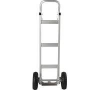 Diable - Chariot de transport pliable - Alliage d'aluminium - Diamètre des roues 25 cm - Robuste - Dimensions 45×18×130,98 cm - Argent