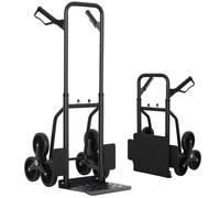 DURHAND Diable d'Escalier Pliable 120 kg 6 Roues Robuste en Acier Noir