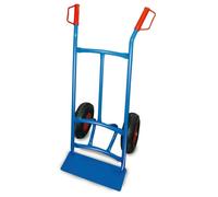 Diable manutention 250 kg roues increvables Ø250 mm, chariot métal, pelle 40x14 cm, env. 7 kg - bleu