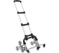 Diable monte-escalier - Diable de transport pliable - Charge lourde - 6 roues - Aluminium - Portable - Noir
