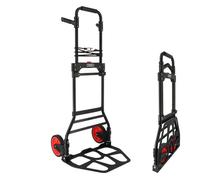 Diable pliable 150kg - Tube acier - Roues increvables - Faible encombrement - Ht 115cm - Plateau antidérapant aluminium 35x29cm
