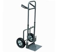 Diable Pliable avec bavette Rabattable 200 kg WERKA PRO | Galvanisé, métal, ajustable, robuste, compact, capacité 200 kg, hauteur réglable 78,5 à 110 cm, roues gonflables