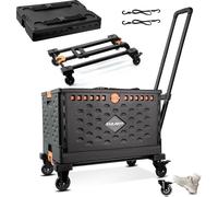 Diable pliable avec boîte pliable - chariot de transport 2 en 1 - 60L