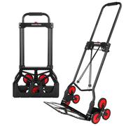 Diable pliable en alliage d'acier sur roulettes, 100 kg, diable robuste avec poignée étendue de 110 cm, chariot multifonction avec corde élastique, chariot d'escalier pour magasin/bureau/maison/jardin