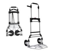 Diable pliable en aluminium robuste avec 2 roues en PVC, capacité de 120 kg, idéal pour la livraison d'eau et de marchandises, chariot portable et léger avec cordon de liaison