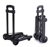 Diable pliable - Jusqu'à 60 kg - Pour colis - Mini chariot de transport pour colis, bagages et courses - Surface de chargement antidérapante avec roues et poignée réglable - 2 roues