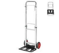 Diable pliable robuste en aluminium avec poignée extensible, capacité de 100 kg, roues en caoutchouc - Parfait pour le bureau, l'entrepôt, la maison et le jardin