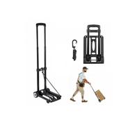 Diable Pliant 2 Roues, Chariot à Bagages Pliable, Capacité de Charge 49,9 kg, avec 1 Corde Élastique, Chariot Utilitaire