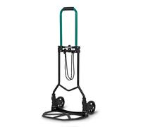 VONROC Diable Pliant - Diable de Transport Aluminium Compact Charge Maximale 80 kg - Hauteur Manche Extensible 96 cm, Plate-Forme Antidérapante - Tendeur Élastique de 1,5m Inclus
