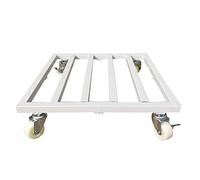 Diable portable multifonction robuste en acier avec frein, capacité de 50 kg, 6 options de taille, roues en nylon, design antirouille, idéal pour le transport de tuyaux et pots, 30 x 30 cm, blanc