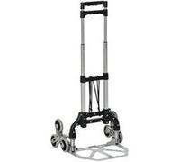DURHAND Diable Escalier Pliant en Aluminium 6 Roues avec Sangle de Sécurité Charge 70kg Argent Noir Aosom France