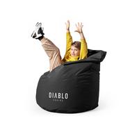 Diablo Pouf pour enfants avec remplissage Pouf Gaming Fauteuil Beanbag Couleur : Noir