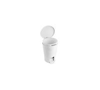 TATAY Poubelle Salle Bain à Pédale Diabolo 5L | Seau Intérieur avec Poignée | Design Pratique et Facile à Nettoyer | Plastique Résistant de Haute Qualité | 19 x 21 x 28,2 cm - Blanc
