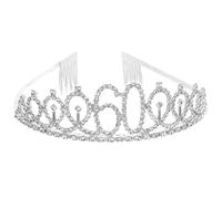 Diadème D’anniversaire 60 Ans en Cristal, Couronne avec Peignes | Alliage Argenté à Paillettes, Design Ondulé du 60, 1 Pièce, pour Fête et Photos