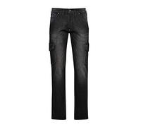 JEANS STETCH DIADORA DENIM STONE WASHED 6 POCHES NOIR DELAVE - 172115 C6208 M
