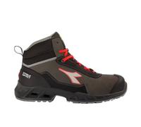 Diadora Shark Stab Imp Leat Mid S3 Src Esd Mocassin unisexe - Adulte, Noir rouge fluo, 42 EU