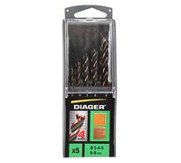 Diager, Coffret 5 Forets Bois 4 Pointes Ø3-4-5-6-8Mm