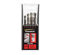 DIAGER - Forets HSS meulé taillé - Coffret de 10 forets - Perçages aciers alliés et non-alliés - Usage polyvalent - diamètre de 1 à 10mm