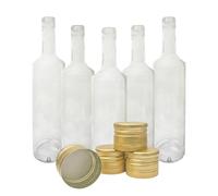 DIAH DO IT AT HOME Lina Lot de 10 bouteilles en verre de 750 ml + bouchons à vis pour le remplissage de bouteilles de Gin, de Schnaps, de liqueur, de vin - 10 bouteilles en verre LINA de 750 ml +