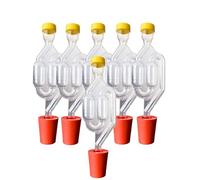 DIAH DO IT AT HOME Lot de 6 barquettes fermentation et bouchons en caoutchouc pour verre Demijohn - Bière, vin, spiritueux (2 chambres) + bouchons)