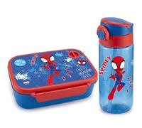Diakakis Marvel Spidey Ensemble boîte à déjeuner et bouteille d'eau sans BPA pour garçons et filles, boîte à sandwich de 800 ml et bouteille de 500 ml pour l'école, les voyages et les sorties