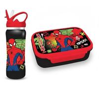 Diakakis Spiderman Boîte à déjeuner pour enfants - Boîte à sandwich et bouteille d'eau en acier inoxydable de 500 ml - Ensemble repas pour l'école, les voyages, sans BPA