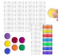Diakey Lot de 42 récipients de peinture avec couvercles, empilables de 10 ml, pour palette d'aquarelle de voyage, kit de voyage, peinture acrylique, gouache